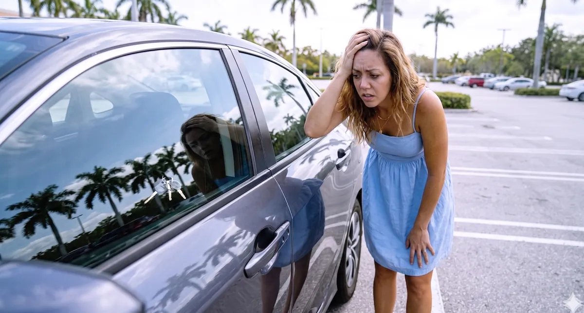 Woman locked out of car in Florida parking lot — Locksmith Auto