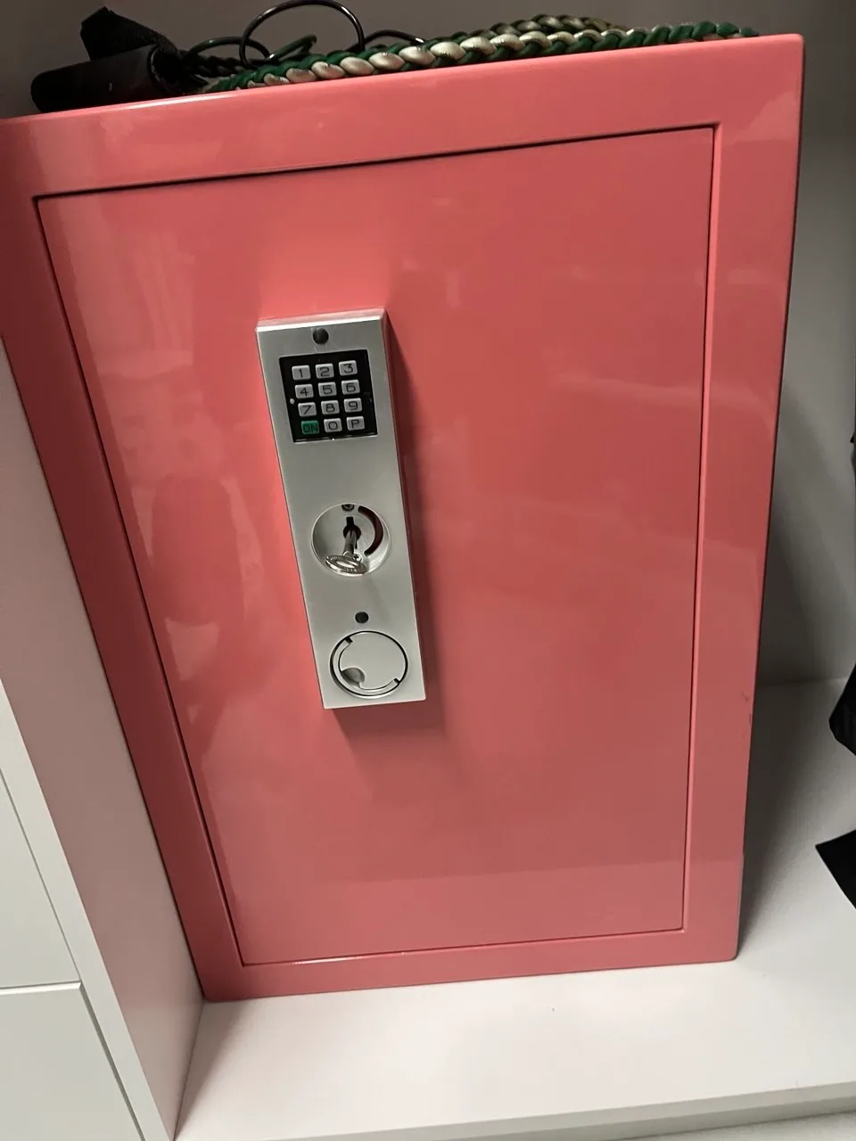 Home safe with a digital keypad opened after a lockout